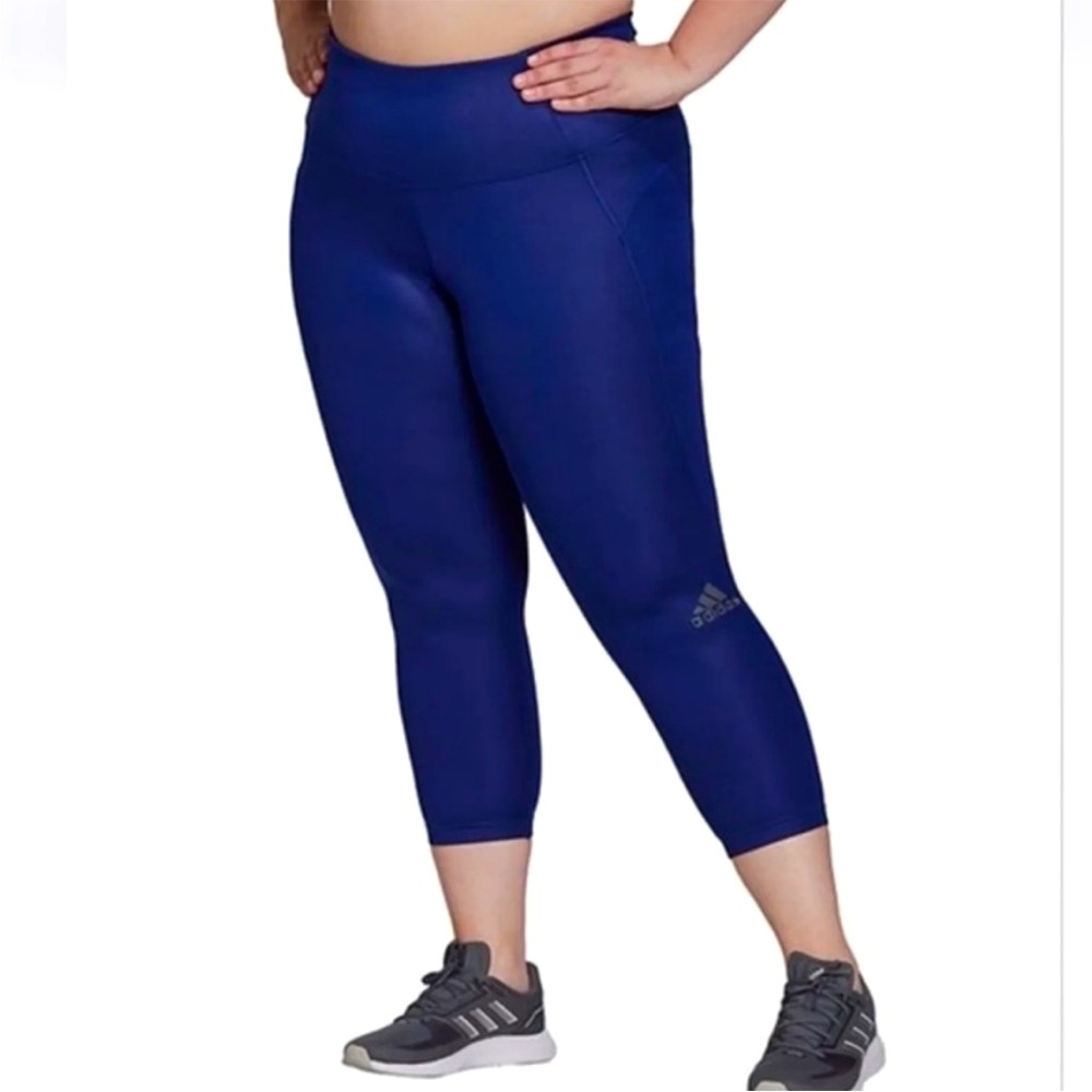 ADIDAS X ZOE SALDANA AEROREADY SHINE TIGHTS Plus Size 3X Victory Blue
